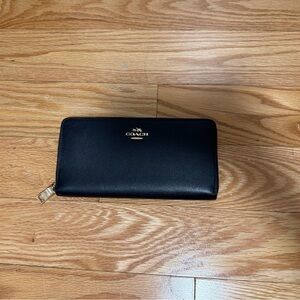 Coach navy blue long zip Wallet